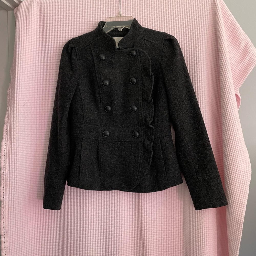 LOFT Dark Gray Wool Blend Jacket size 2.